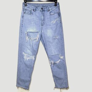 American Eagle Light Wash Distressed Mom Jean 6